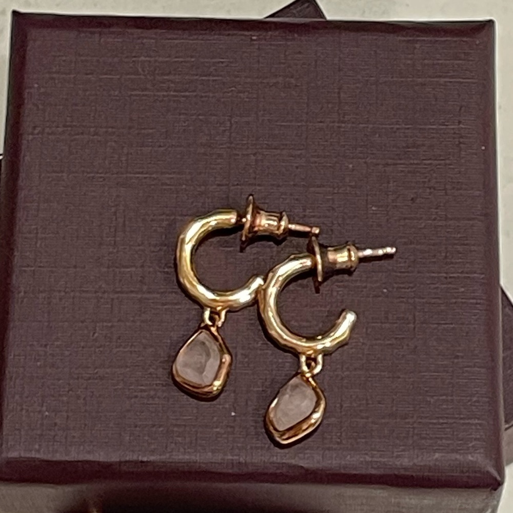 Monica Vinader Huggies Rose Earrings